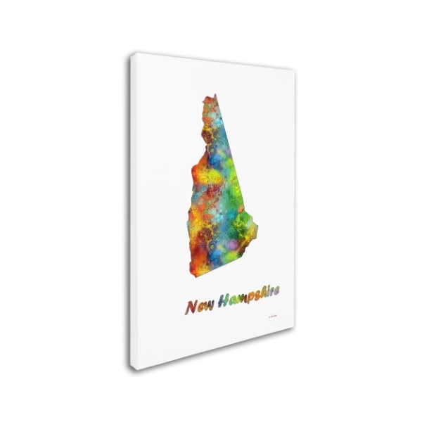 Marlene Watson 'New Hampshire State Map-1' Canvas Art,30x47